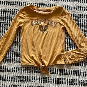 Sunset Sky Size 7/8 Mustard yellow besties Long sleeve t shirt